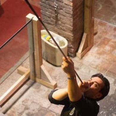 Locandina evento Lavorazione del Vetro di Murano alla Cattedrale del Vetro - Santa Chiara