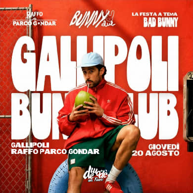 Immagine evento GALLIPOLI BUNNY CLUB: LA FESTA A TEMA BAD BUNNY