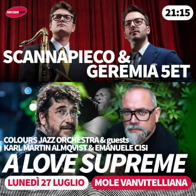 Immagine evento SCANNAPIECO & GEREMIA QUINTET / KARL-MARTIN ALMQVIST / EMANUELE CISI & COLOURS JAZZ ORCHESTRA