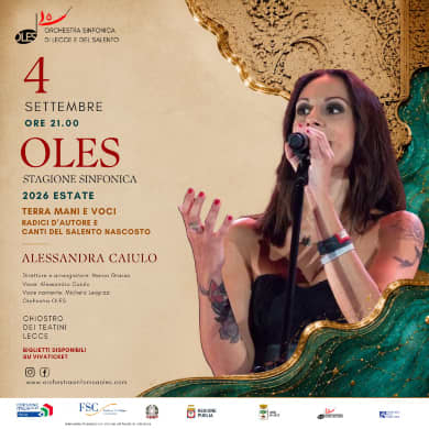 Immagine evento ALESSANDRA CAIULO - TERRA MANI E VOCI: RADICI D’AUTORE E CANTI DEL SALENTO NASCOSTO
