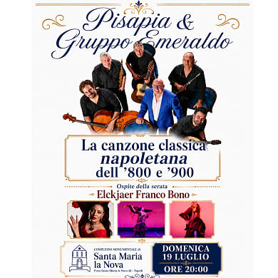 Immagine evento PISAPIA & GRUPPO SMERALDO - LA CANZONE NAPOLETANA IN SMOKING - OSPITE ELCKJAER FRANCO BONO