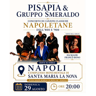 Immagine evento PISAPIA & GRUPPO SMERALDO - CONCERTO DI CANZONI CLASSICHE NAPOLETANE DELL'800 E '900