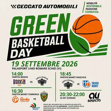 Immagine evento GREEN BASKETBALL DAY -  FAMILA WUBER SCHIO VS SOPRON BASKET