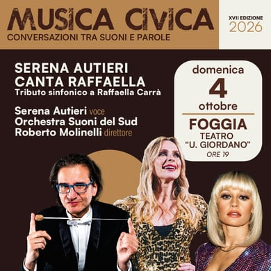 Immagine evento SERENA AUTIERI CANTA RAFFAELLA: TRIBUTO SINFONICO A RAFFAELLA CARRA'